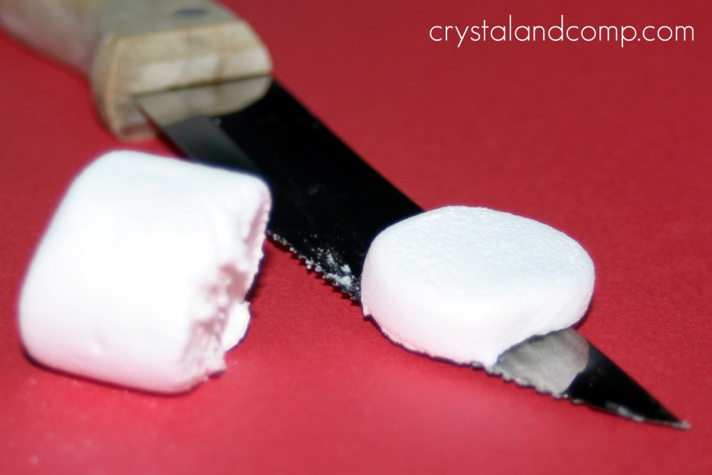 serrated knife and marshmallow