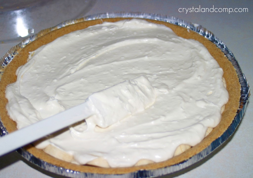 add filling over bananas