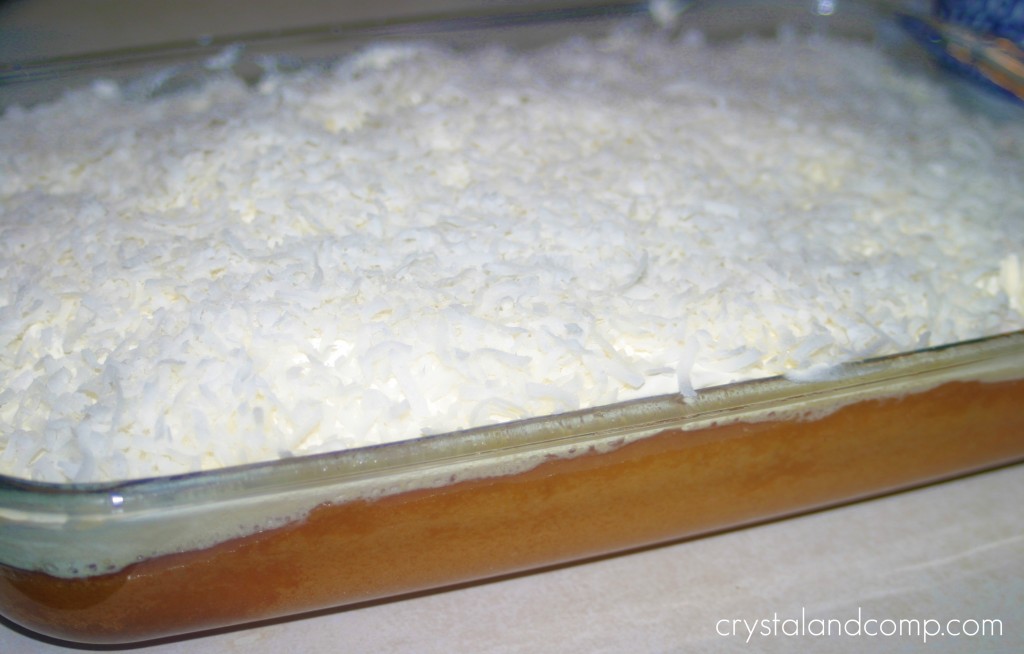 pina colada cake in pan