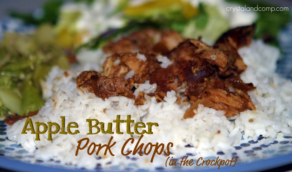 apple butter pork chops in the crockpot