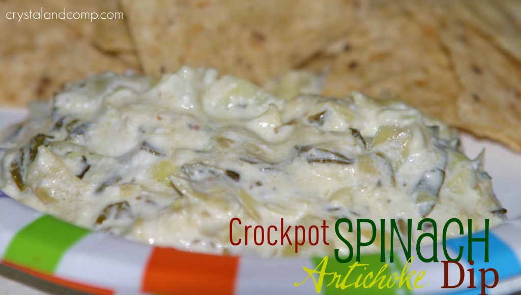 spinach artichoke dip in the crockpot