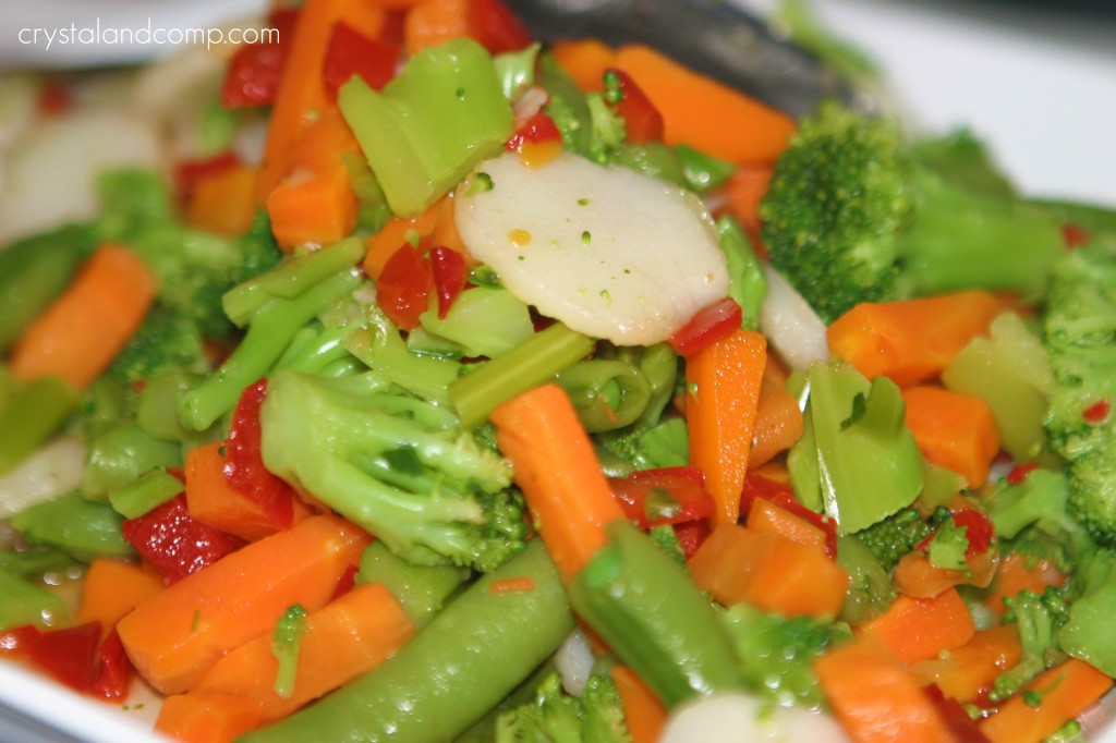 remove veggies from wok