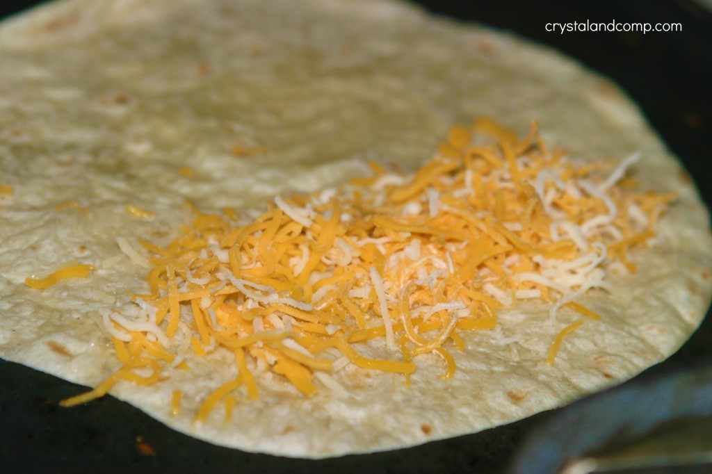 flour tortilla on griddle