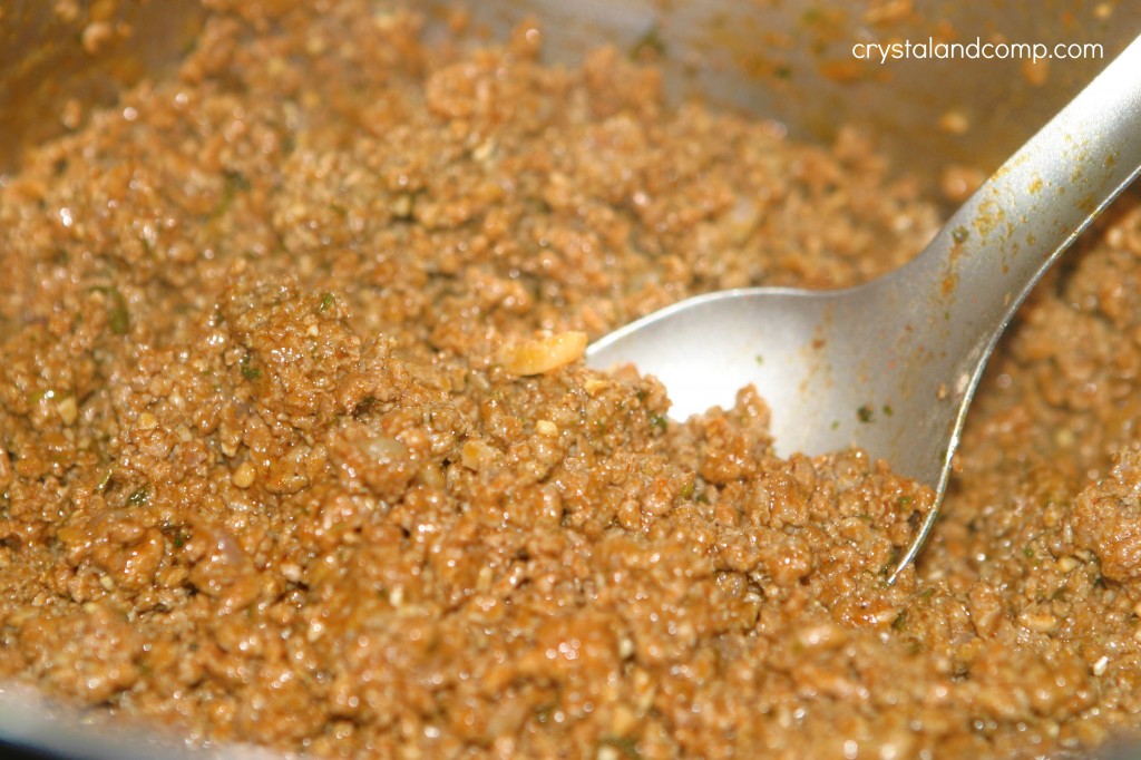 batch cooking taco meat
