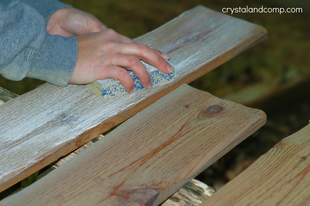sanding wood making a headboard