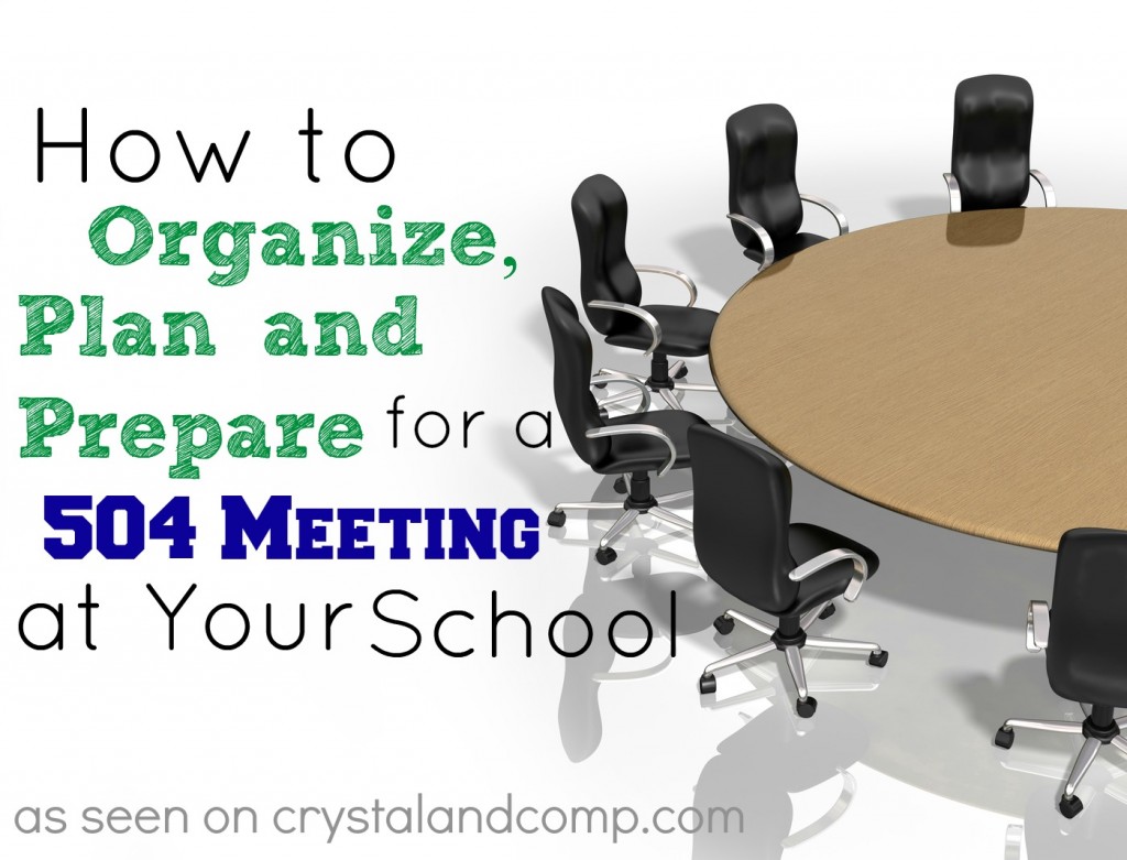 how to plan and organize for a 504 meeting at school