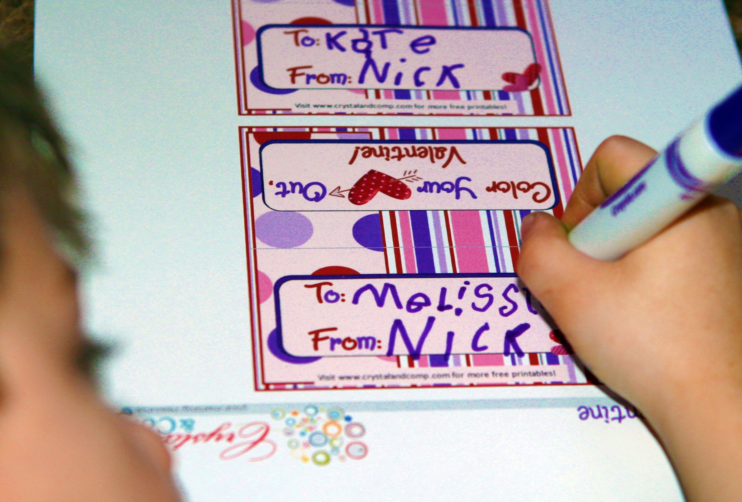 Color Your Heart Out Valentine Printable