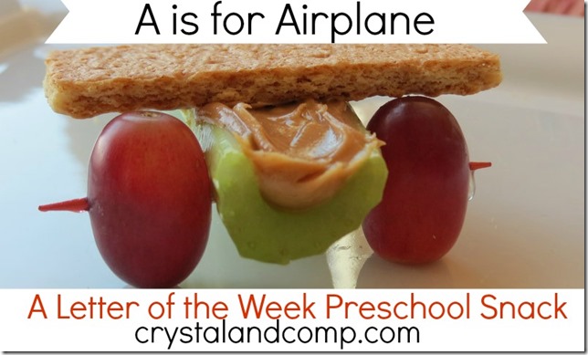 letter of the week snack a is for airplane 