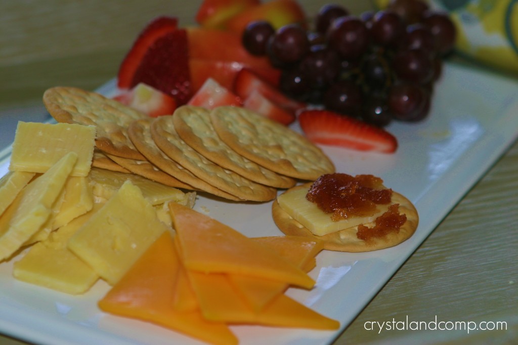 fourth of july food: fruit and cheese plate