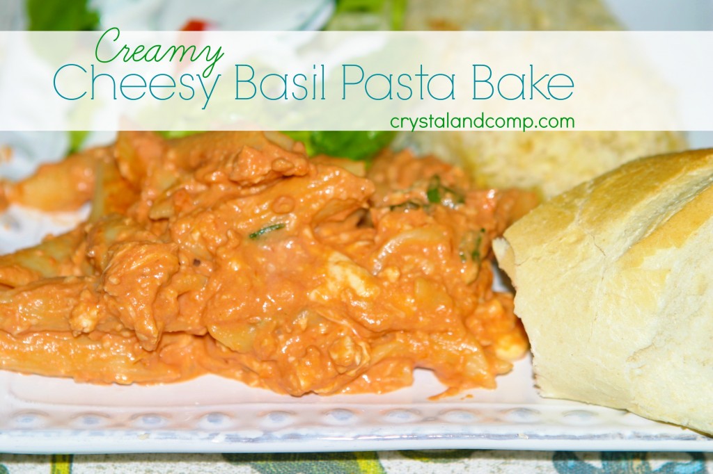 ultimate cheesy basil pasta bake