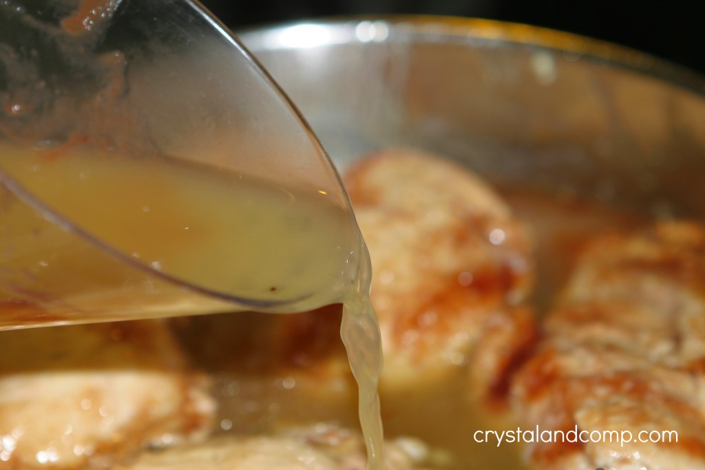 add chicken broth to the apple butter chicken