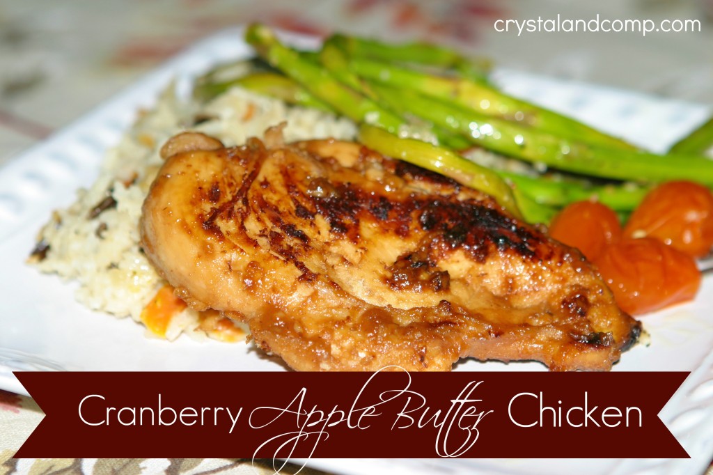 cranberry apple butter chicken on the stove