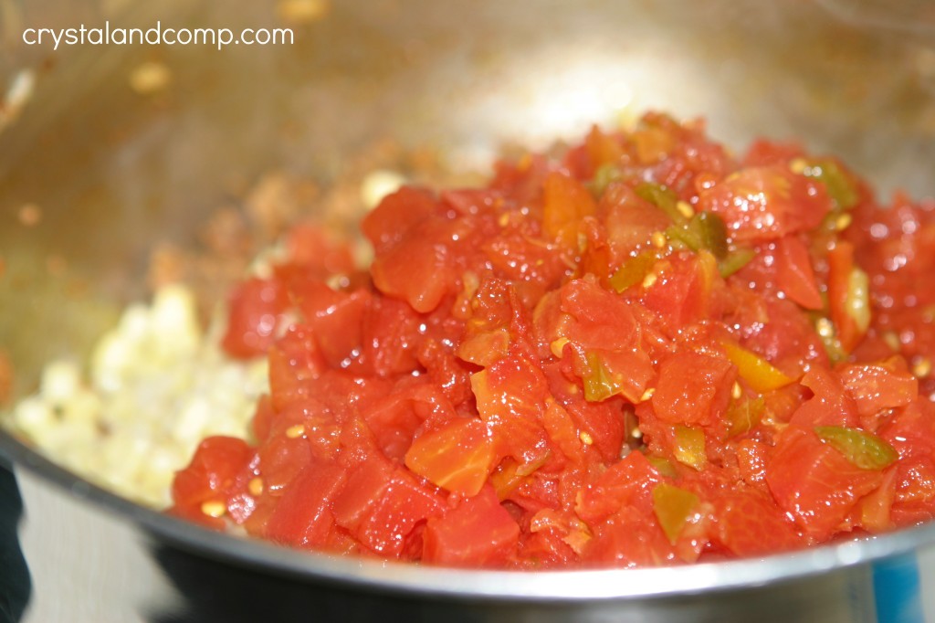 rotel tomatoes in homemade taco soup
